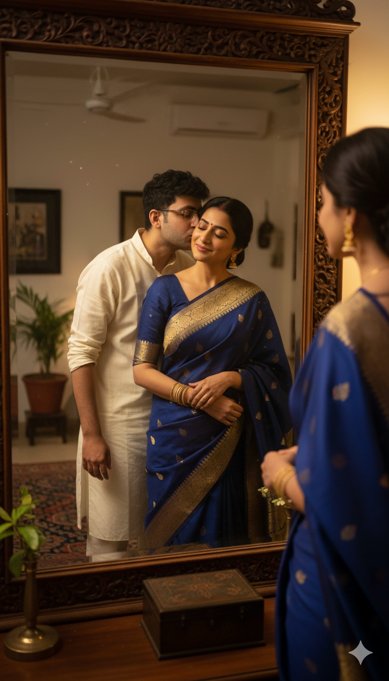 Sample result for: Romantic Indian Couple Mirror Reflection